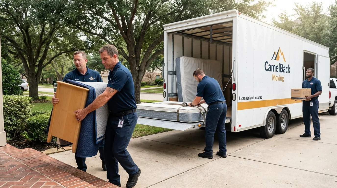 Crew loading residential truck for cross-state move from Sandy Hook, KY
